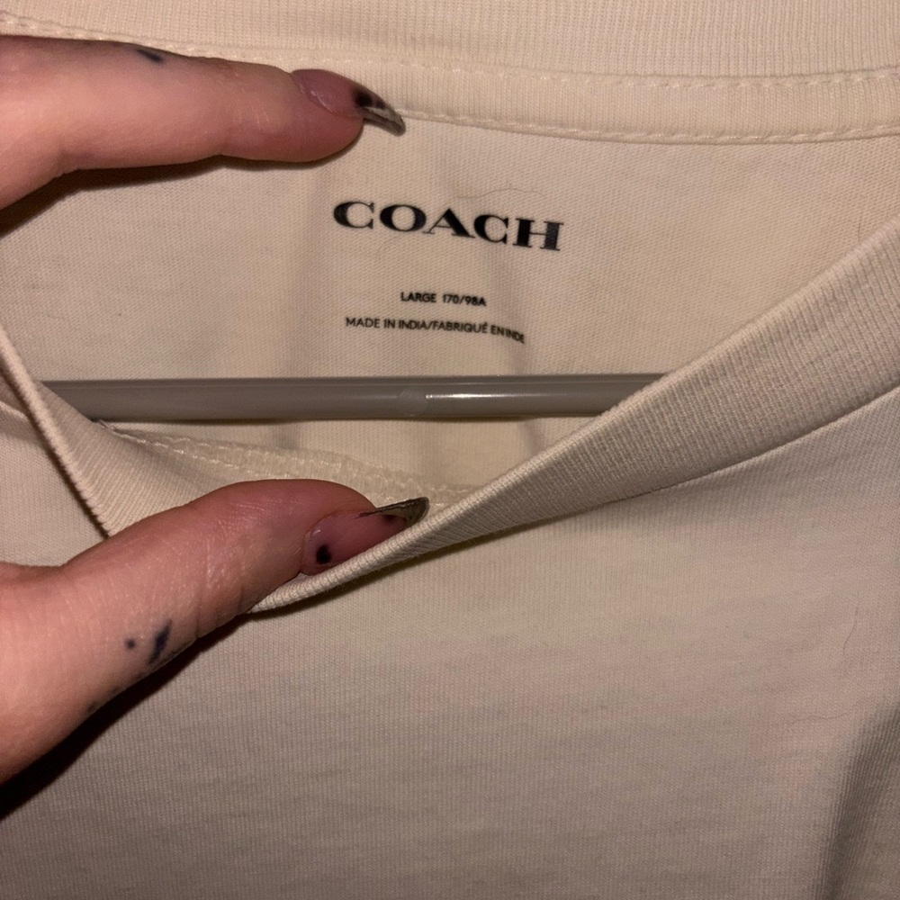 Coach Off-White Tee size L - Picture 2 of 2